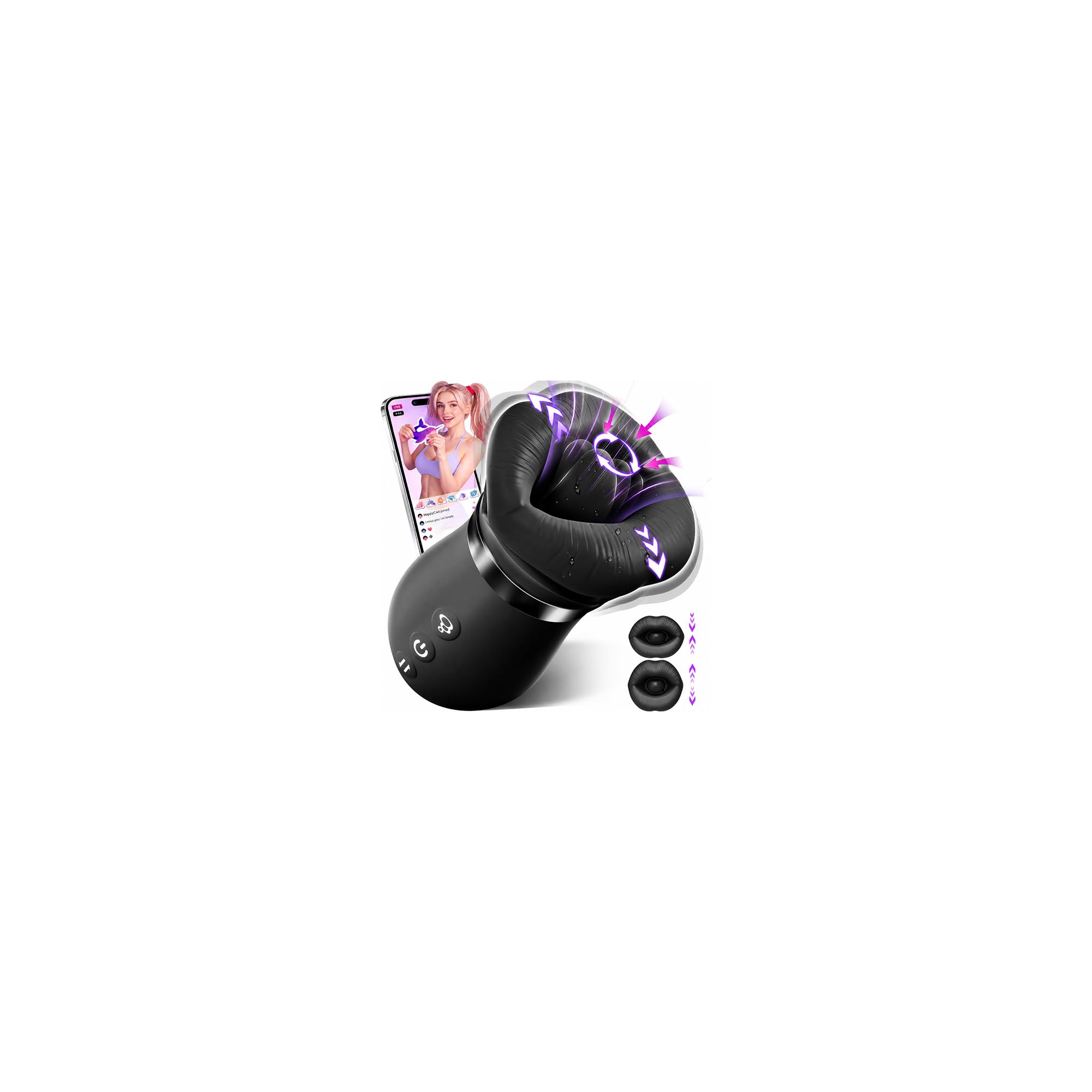 Vibrator Adult Sex Toys for Women - Sovokn 5IN1 Mouth Sucking Vibrator Rose Sex Toy, 10 Tongue Licking, 3 Auto & 1 Manual Sucking Adult Toys New APP, Anal Clit Nipple Vibrators Female Couples Sex Toys