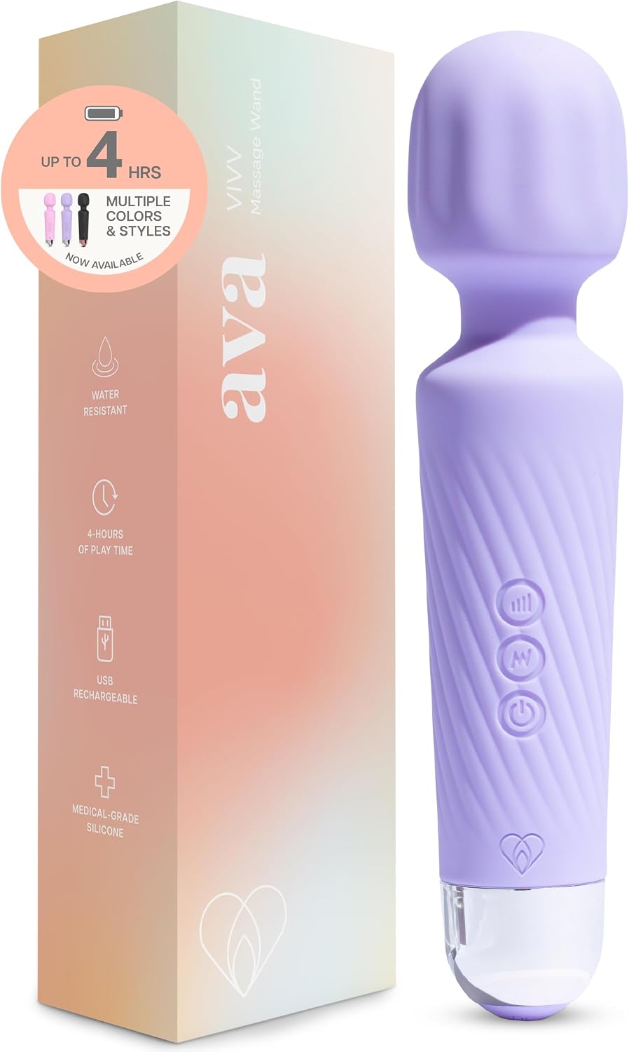 Ava Vibrator Sex Toys – Battery Life 4 Hours | Water Resistant Body Safe Silicone | Clitoral Vibrators Couples Sex Toy with Multi Patterns & speeds Vibrator for Women - Purple