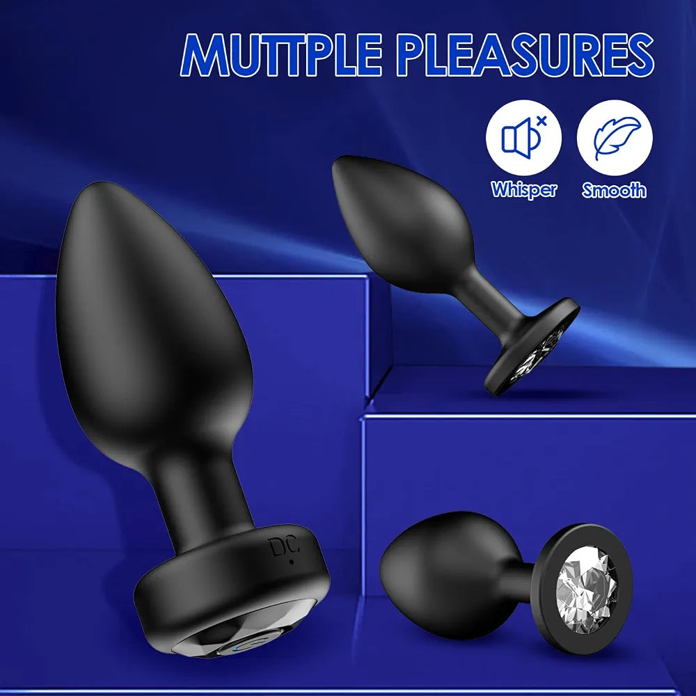 oreyurt Anal Plug Sex Toys Vibrator – Silicone Butt Plugs Training Kit with Remote Control, 10 Vibration Modes, Prostate Massager for Adults – Black