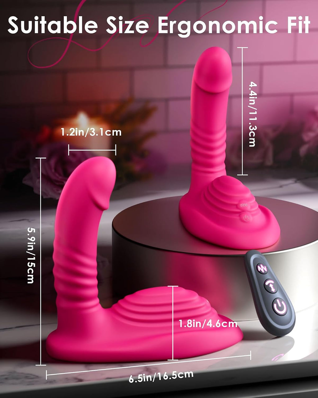 Riding Grinding Thrusting Dildo Vibrator - Remote Control Sex Grinders with 9 Thrusts & Vibrations for Clit Perineum G Spot Stimulation, Women Female Sex Toy Adult Toys & Games Sex Machine Dildos