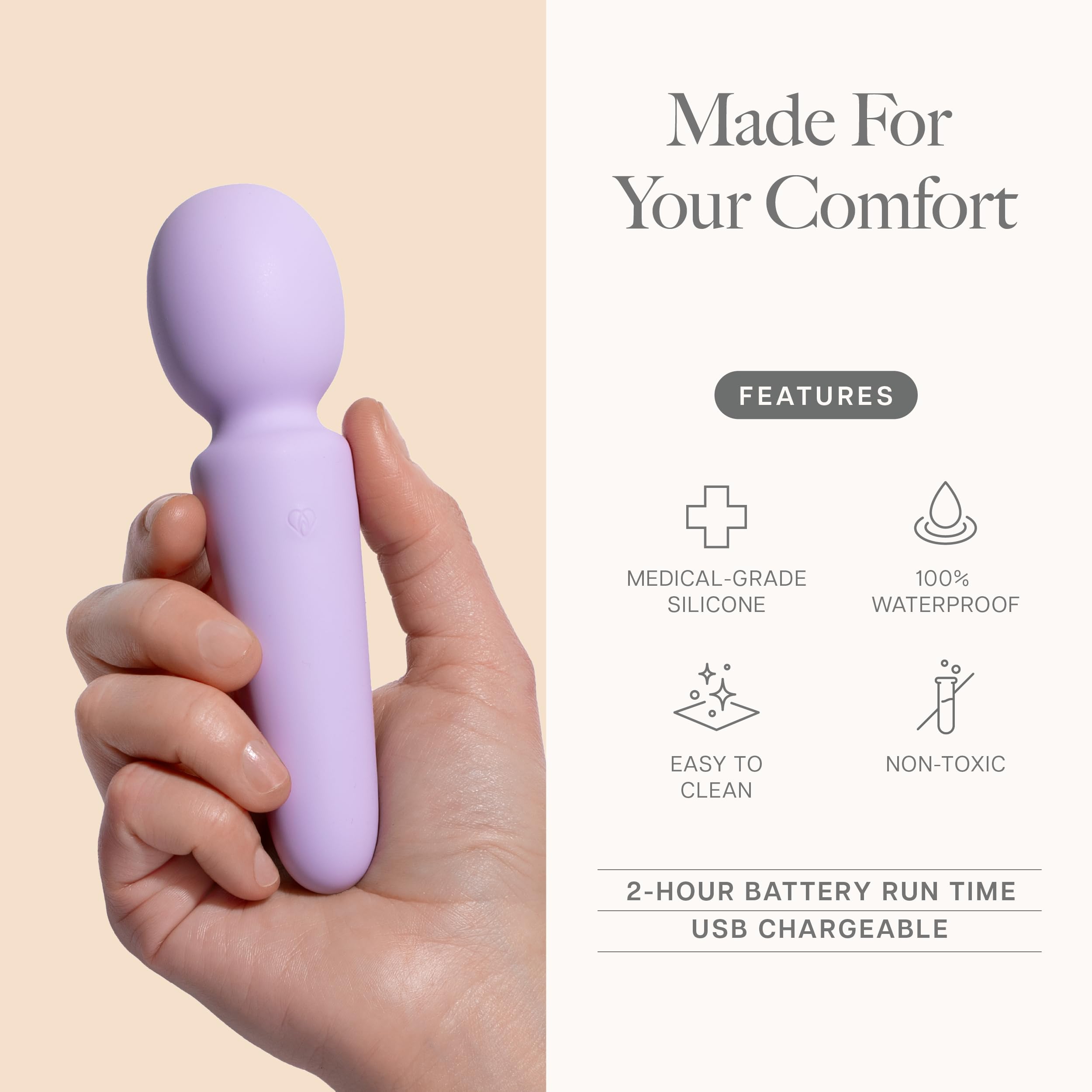 Ava Vibrator Sex Toys – Battery Life 4 Hours | Water Resistant Body Safe Silicone | Clitoral Vibrators Couples Sex Toy with Multi Patterns & speeds Vibrator for Women - Purple