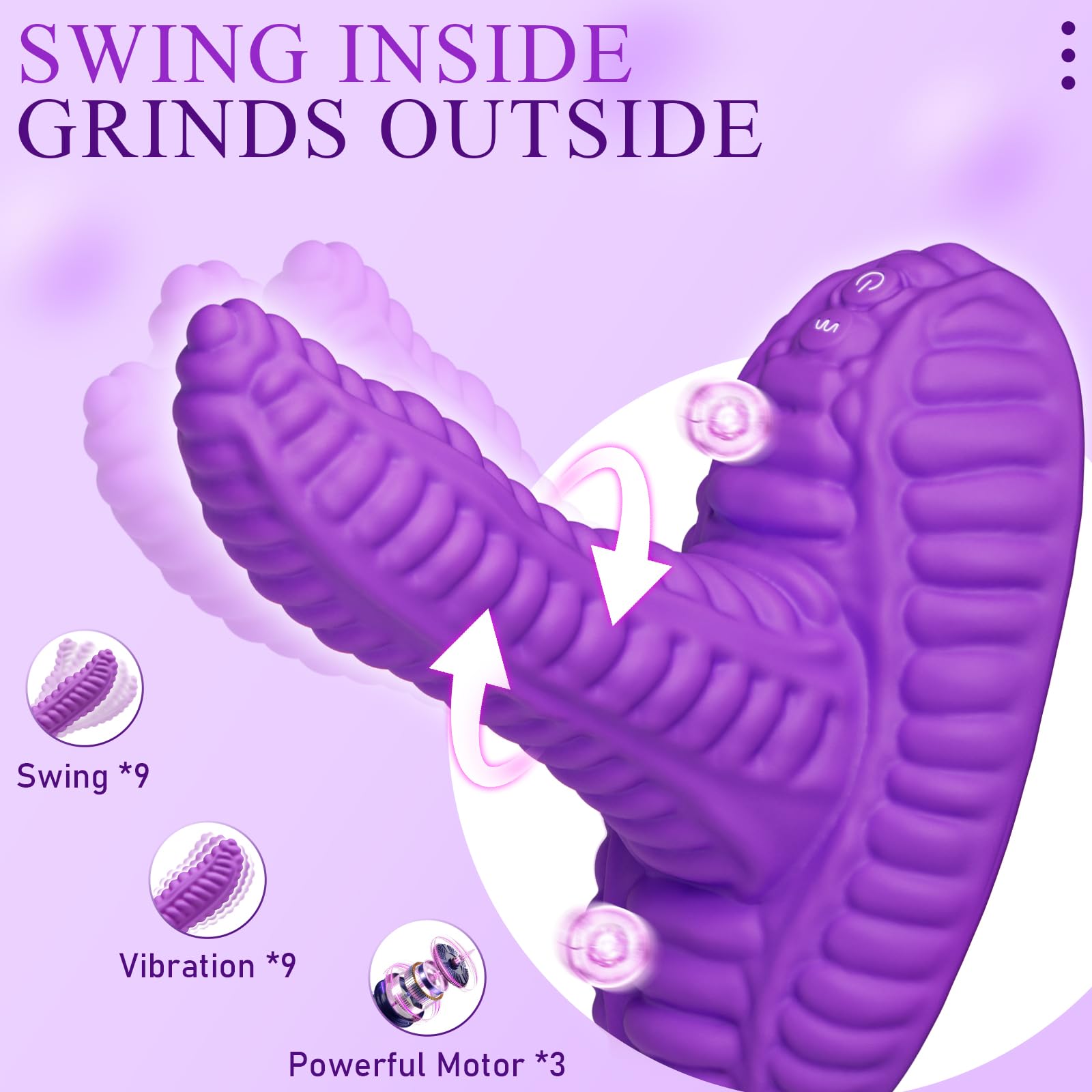 Riding Grinding Thrusting Dildo Vibrator - Remote Control Sex Grinders with 9 Thrusts & Vibrations for Clit Perineum G Spot Stimulation, Women Female Sex Toy Adult Toys & Games Sex Machine Dildos