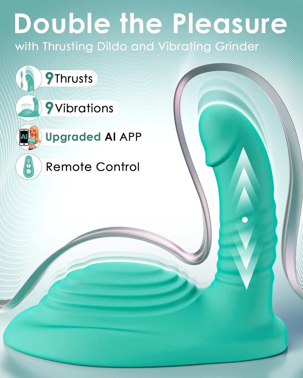 Riding Grinding Thrusting Dildo Vibrator - Remote Control Sex Grinders with 9 Thrusts & Vibrations for Clit Perineum G Spot Stimulation, Women Female Sex Toy Adult Toys & Games Sex Machine Dildos