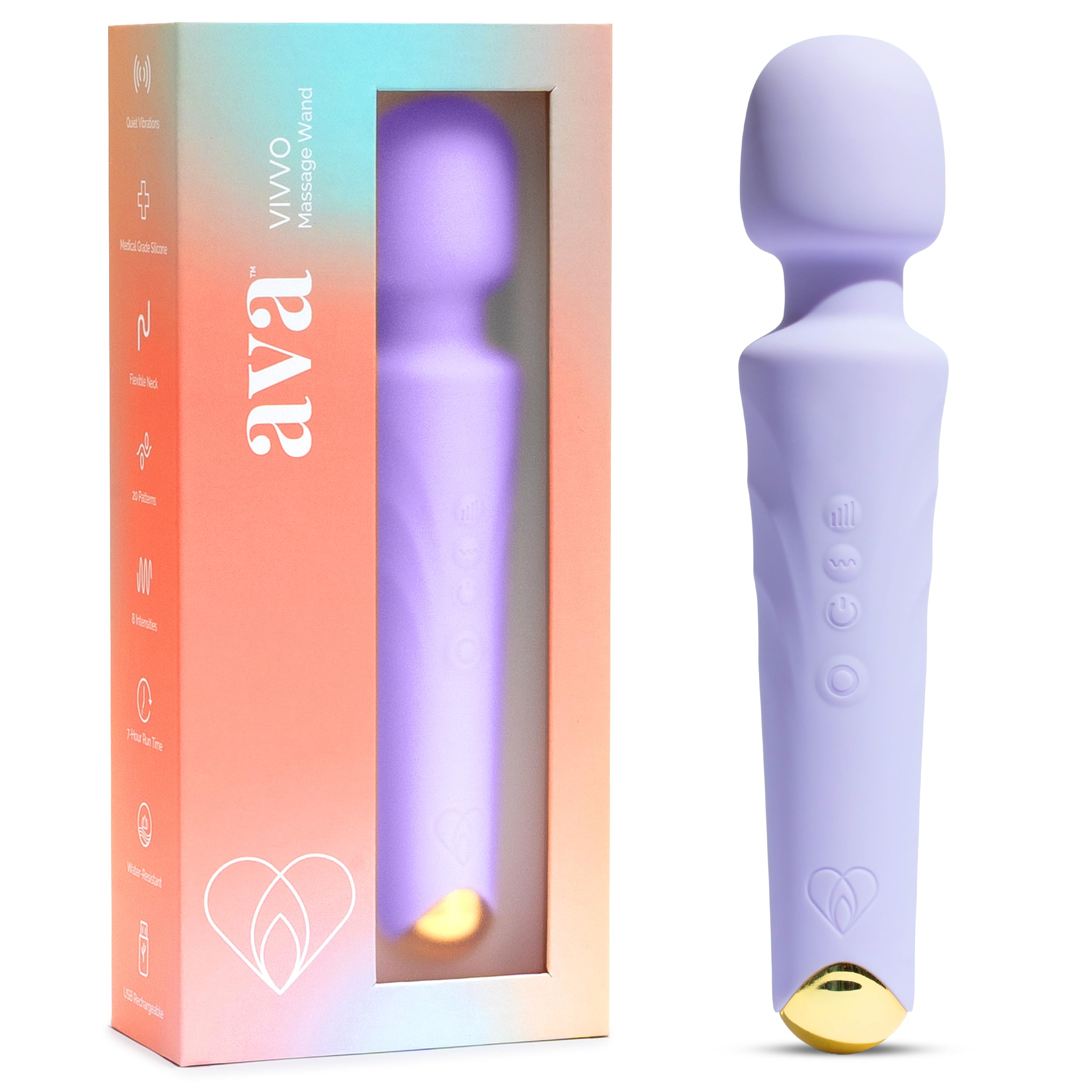 Ava Vibrator Sex Toys – Battery Life 4 Hours | Water Resistant Body Safe Silicone | Clitoral Vibrators Couples Sex Toy with Multi Patterns & speeds Vibrator for Women - Purple