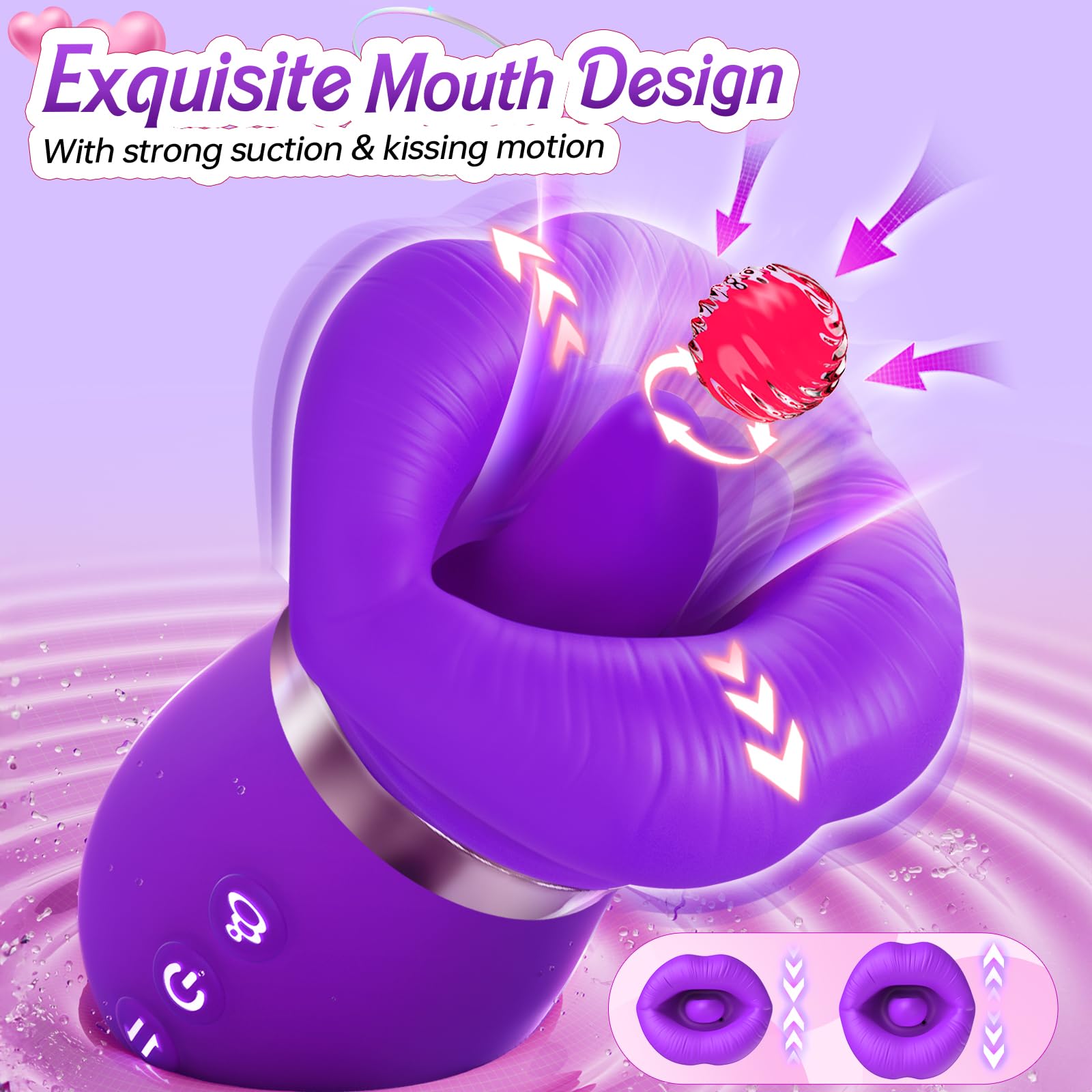 Vibrator Adult Sex Toys for Women - Sovokn 5IN1 Mouth Sucking Vibrator Rose Sex Toy, 10 Tongue Licking, 3 Auto & 1 Manual Sucking Adult Toys New APP, Anal Clit Nipple Vibrators Female Couples Sex Toys