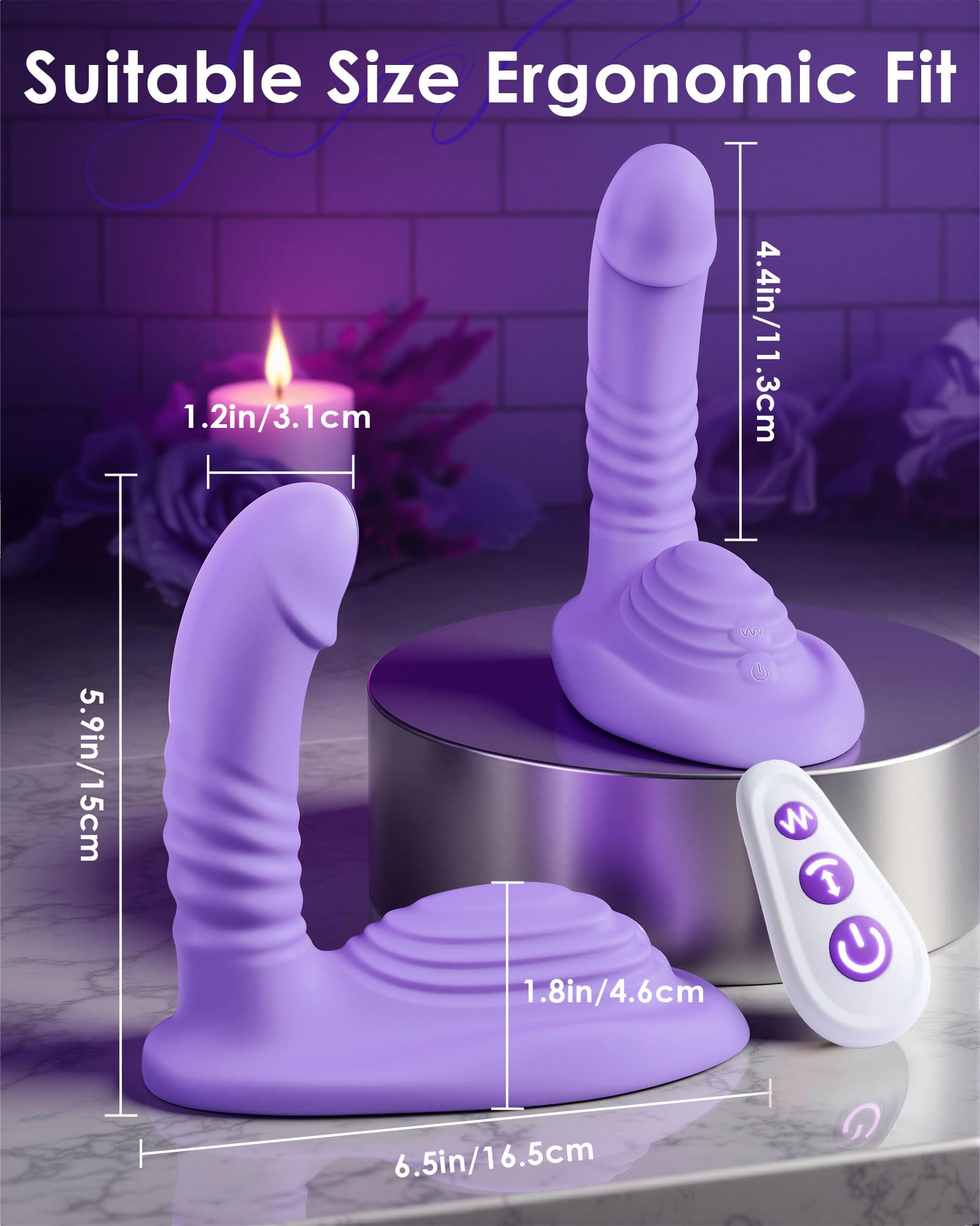 Riding Grinding Thrusting Dildo Vibrator - Remote Control Sex Grinders with 9 Thrusts & Vibrations for Clit Perineum G Spot Stimulation, Women Female Sex Toy Adult Toys & Games Sex Machine Dildos