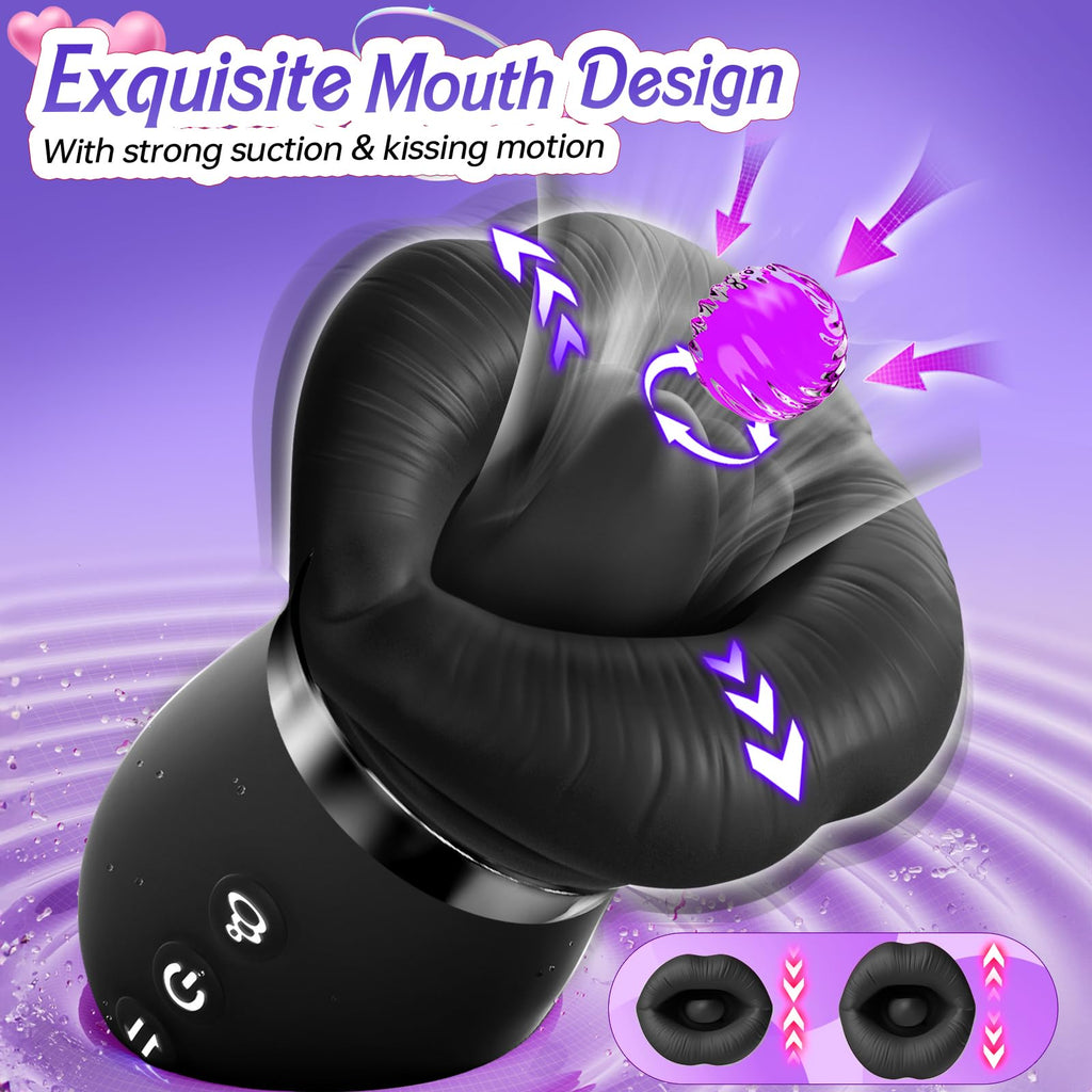 Vibrator Adult Sex Toys for Women - Sovokn 5IN1 Mouth Sucking Vibrator Rose Sex Toy, 10 Tongue Licking, 3 Auto & 1 Manual Sucking Adult Toys New APP, Anal Clit Nipple Vibrators Female Couples Sex Toys