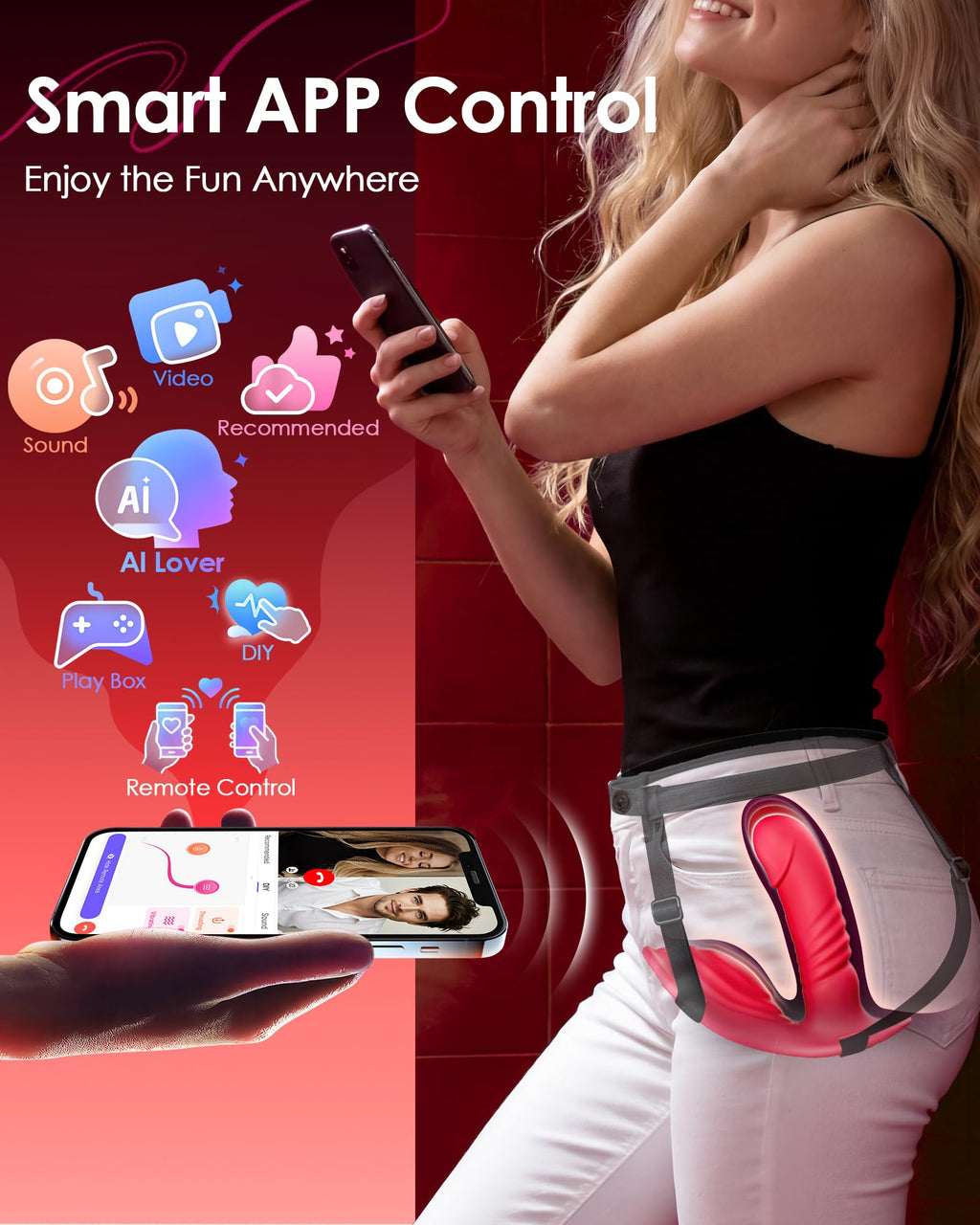 Riding Grinding Thrusting Dildo Vibrator - Remote Control Sex Grinders with 9 Thrusts & Vibrations for Clit Perineum G Spot Stimulation, Women Female Sex Toy Adult Toys & Games Sex Machine Dildos