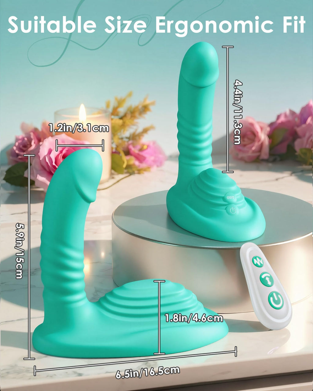 Riding Grinding Thrusting Dildo Vibrator - Remote Control Sex Grinders with 9 Thrusts & Vibrations for Clit Perineum G Spot Stimulation, Women Female Sex Toy Adult Toys & Games Sex Machine Dildos