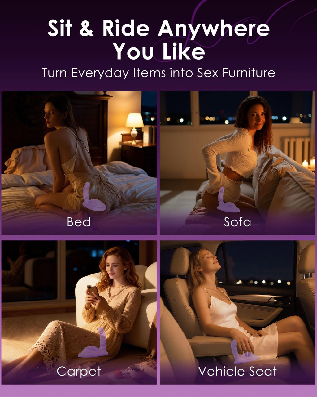 Riding Grinding Thrusting Dildo Vibrator - Remote Control Sex Grinders with 9 Thrusts & Vibrations for Clit Perineum G Spot Stimulation, Women Female Sex Toy Adult Toys & Games Sex Machine Dildos