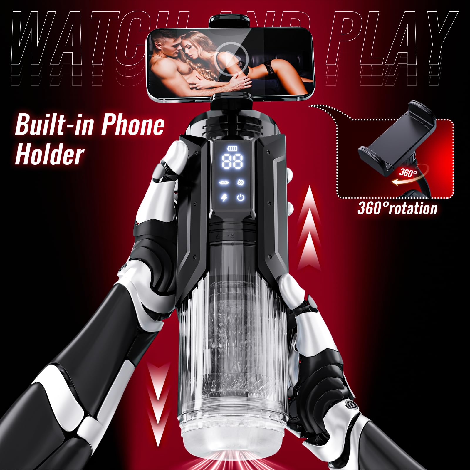 EINSEO Sex Toys for Men Penis Pump - AI Sync Waterproof Male Masturbator Stroker with 7 Sucking Thrusting Rotating & 7 Licking Modes, Adult Toys Pocket Pussy Mens Sex Toy Blowjob Sex Machine Bath Item