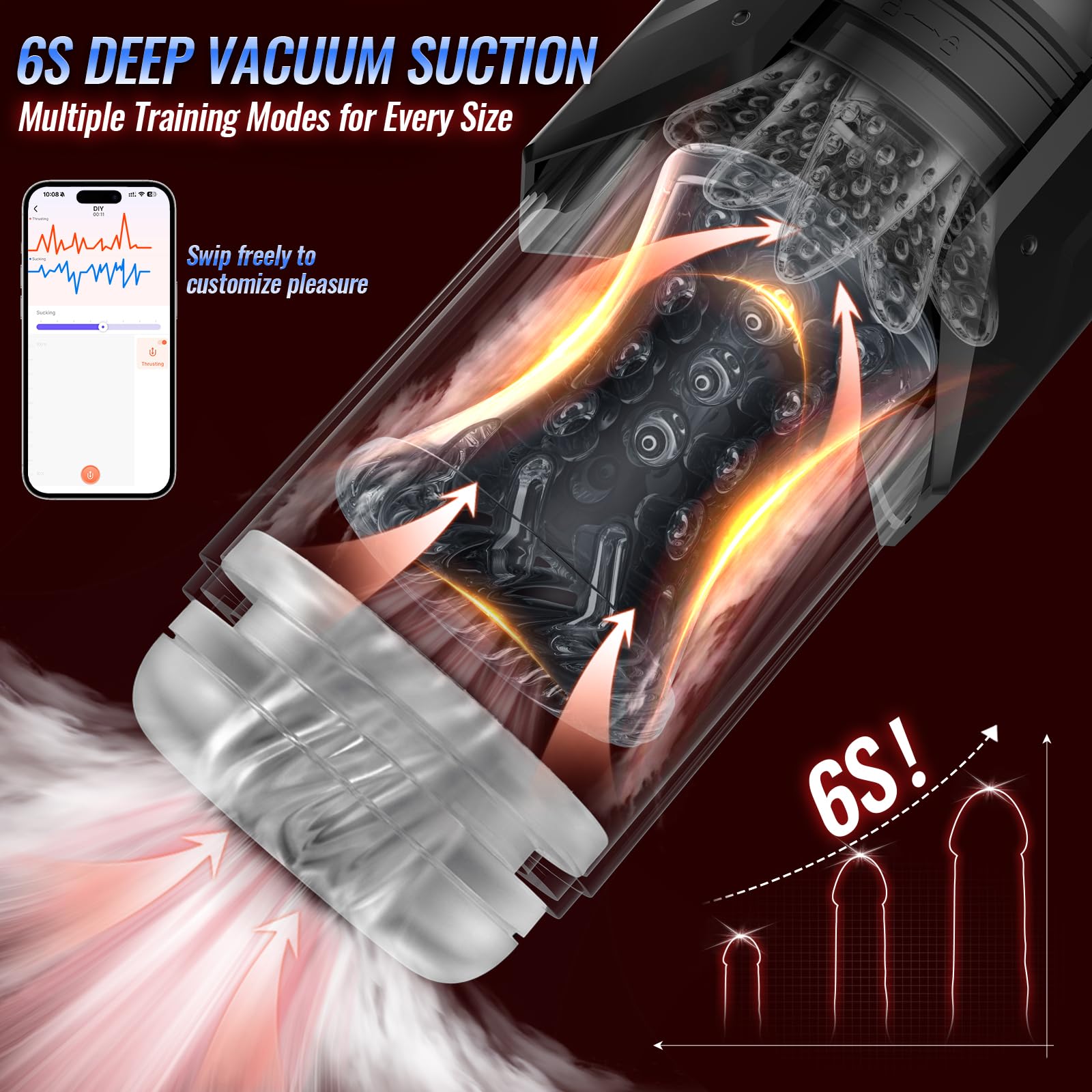 EINSEO Sex Toys for Men Penis Pump - AI Sync Waterproof Male Masturbator Stroker with 7 Sucking Thrusting Rotating & 7 Licking Modes, Adult Toys Pocket Pussy Mens Sex Toy Blowjob Sex Machine Bath Item