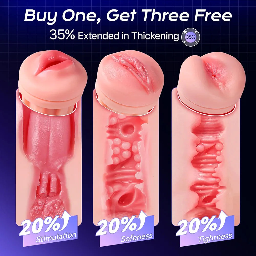 Uoffile Male Masturbator Sex Toys for Men - 3 Sleeves AI Sync Pocket Pussy Penis Pump with 9 Sucking & 9 Vibrating, APP Adult Toys Mens Sex Toy, Colorful Lighting Stroker Machine Erotic Massage Kits