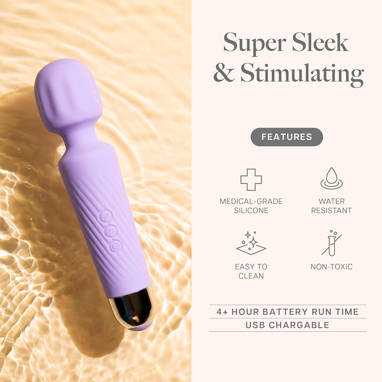 Ava Vibrator Sex Toys – Battery Life 4 Hours | Water Resistant Body Safe Silicone | Clitoral Vibrators Couples Sex Toy with Multi Patterns & speeds Vibrator for Women - Purple