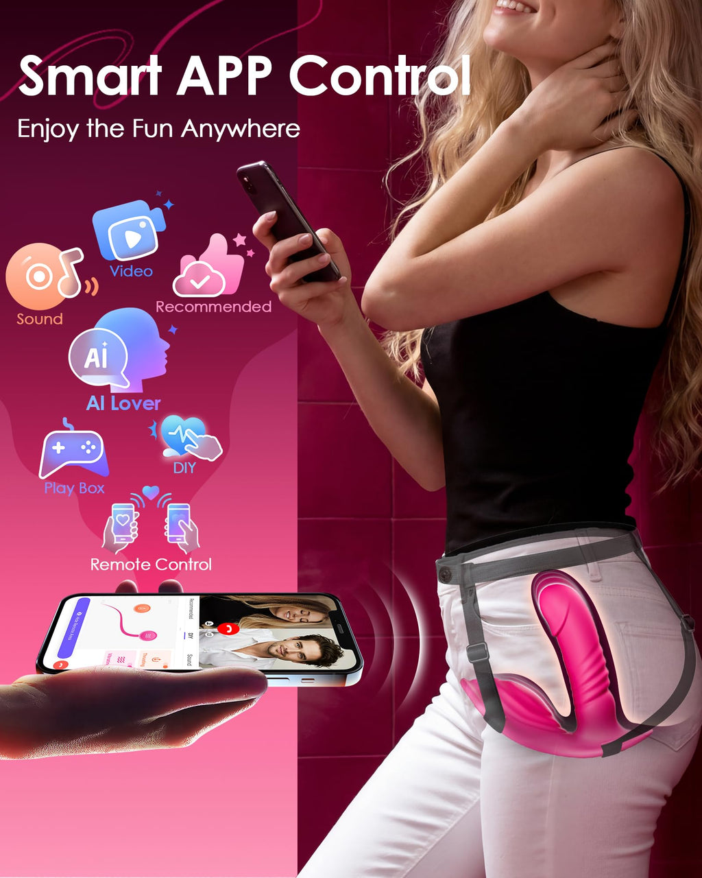 Riding Grinding Thrusting Dildo Vibrator - Remote Control Sex Grinders with 9 Thrusts & Vibrations for Clit Perineum G Spot Stimulation, Women Female Sex Toy Adult Toys & Games Sex Machine Dildos