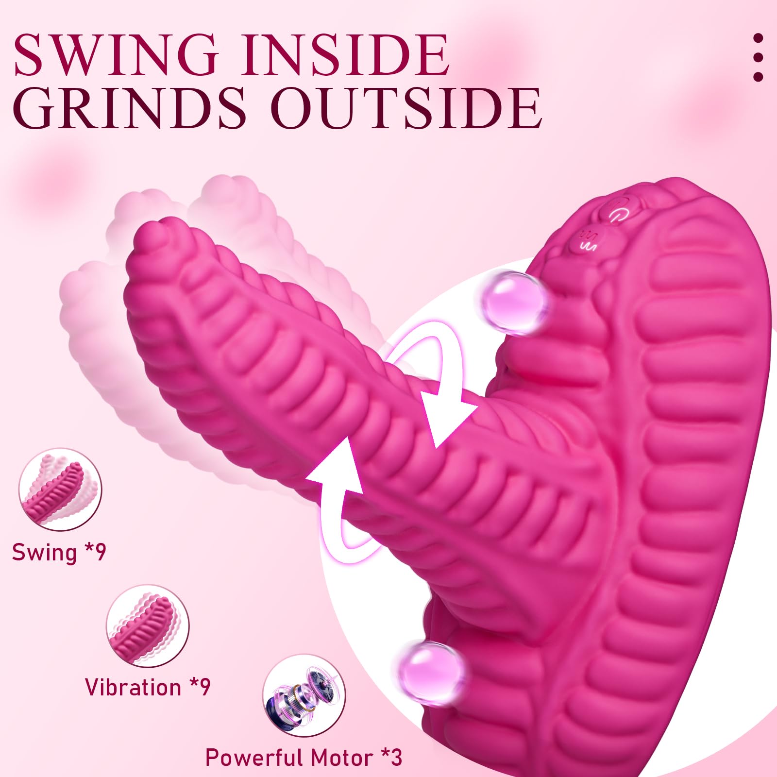 Riding Grinding Thrusting Dildo Vibrator - Remote Control Sex Grinders with 9 Thrusts & Vibrations for Clit Perineum G Spot Stimulation, Women Female Sex Toy Adult Toys & Games Sex Machine Dildos