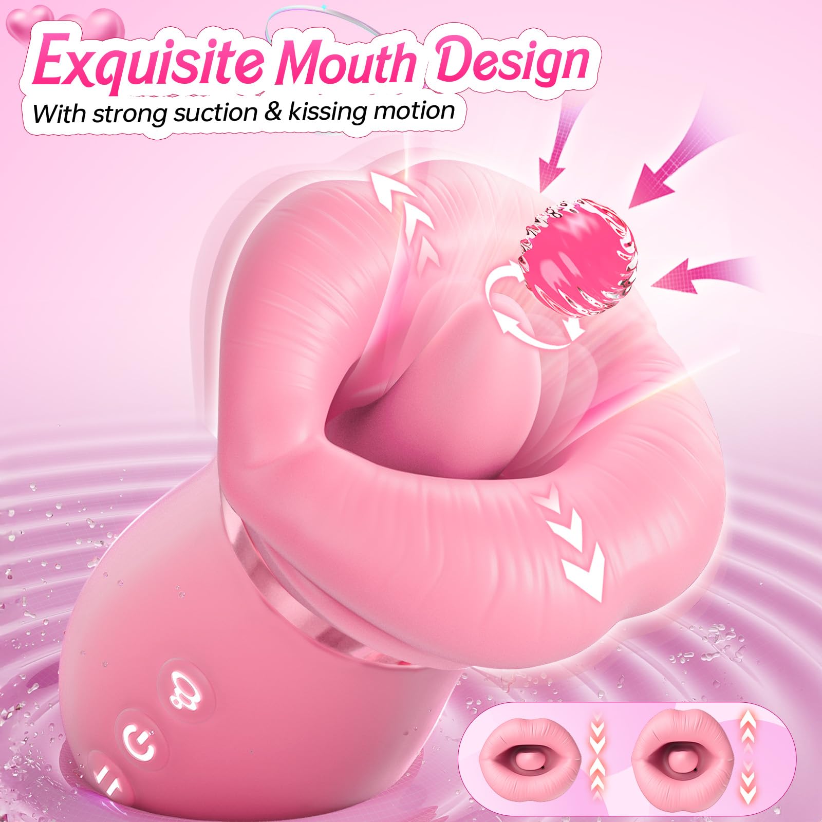 Vibrator Adult Sex Toys for Women - Sovokn 5IN1 Mouth Sucking Vibrator Rose Sex Toy, 10 Tongue Licking, 3 Auto & 1 Manual Sucking Adult Toys New APP, Anal Clit Nipple Vibrators Female Couples Sex Toys