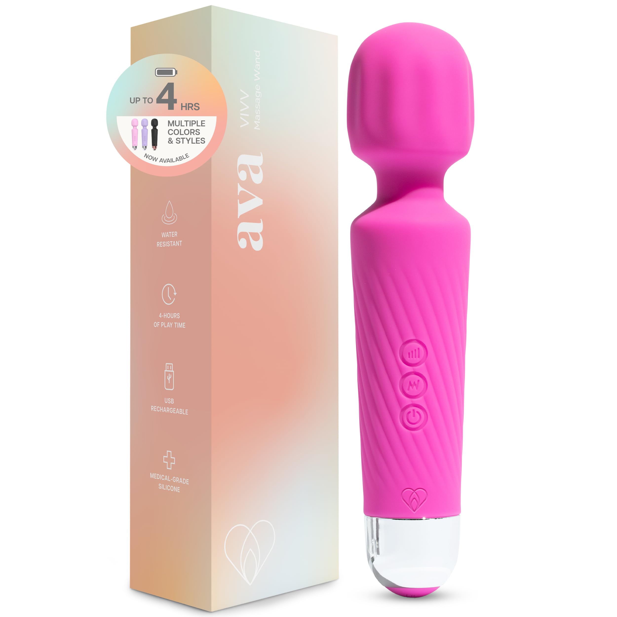 Ava Vibrator Sex Toys – Battery Life 4 Hours | Water Resistant Body Safe Silicone | Clitoral Vibrators Couples Sex Toy with Multi Patterns & speeds Vibrator for Women - Purple