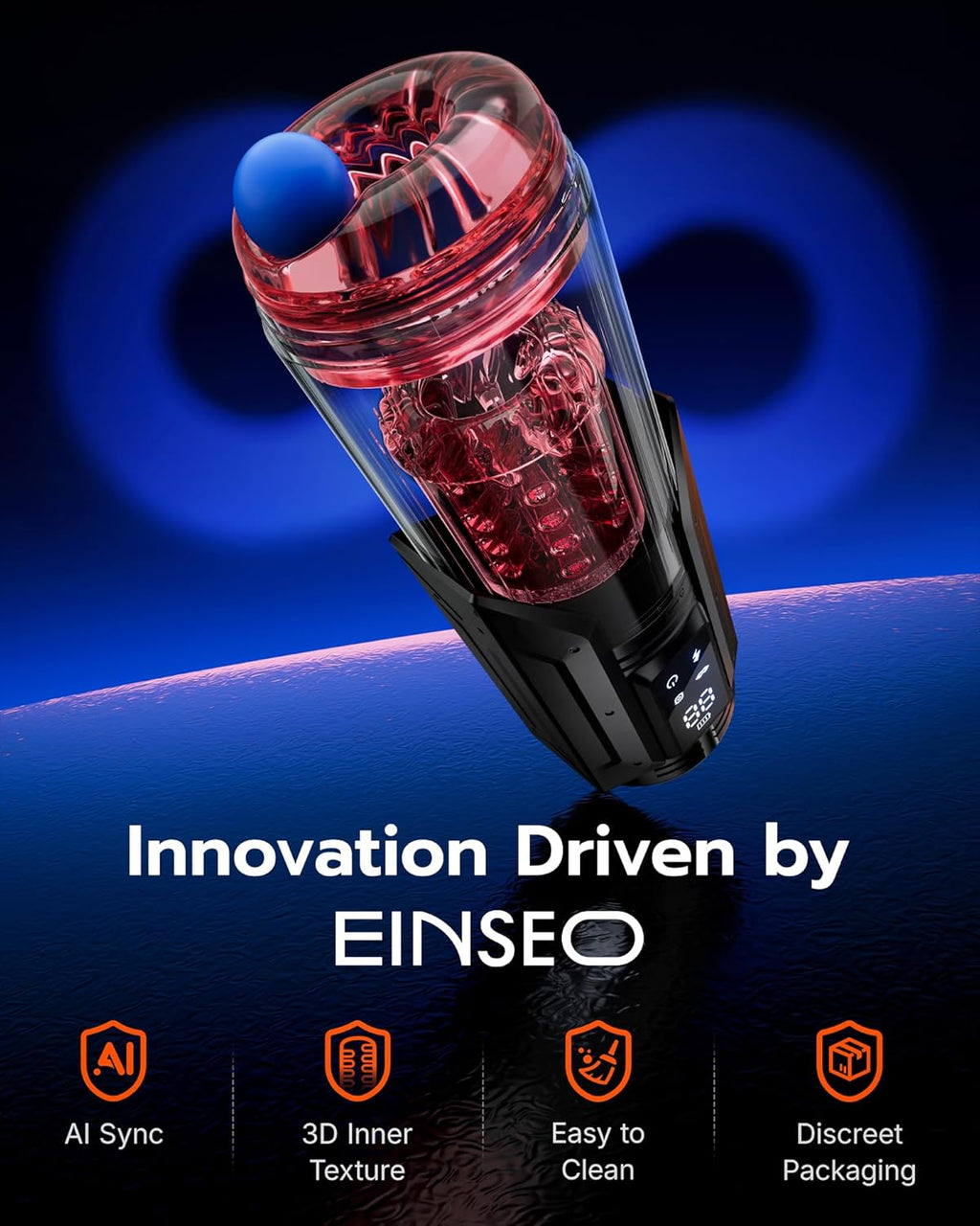 EINSEO Sex Toys for Men Penis Pump - AI Sync Waterproof Male Masturbator Stroker with 7 Sucking Thrusting Rotating & 7 Licking Modes, Adult Toys Pocket Pussy Mens Sex Toy Blowjob Sex Machine Bath Item