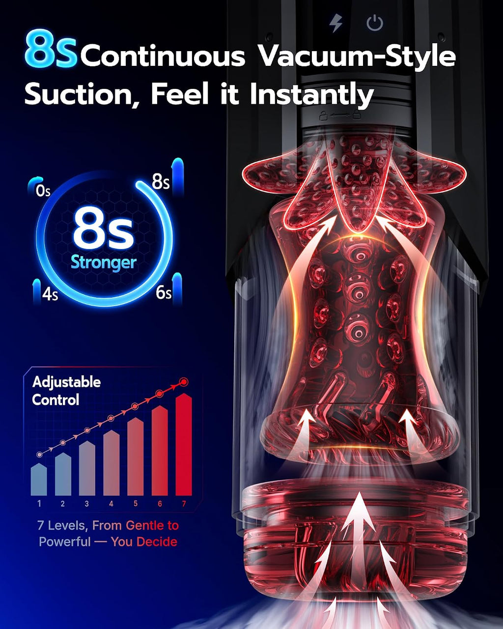 EINSEO Sex Toys for Men Penis Pump - AI Sync Waterproof Male Masturbator Stroker with 7 Sucking Thrusting Rotating & 7 Licking Modes, Adult Toys Pocket Pussy Mens Sex Toy Blowjob Sex Machine Bath Item