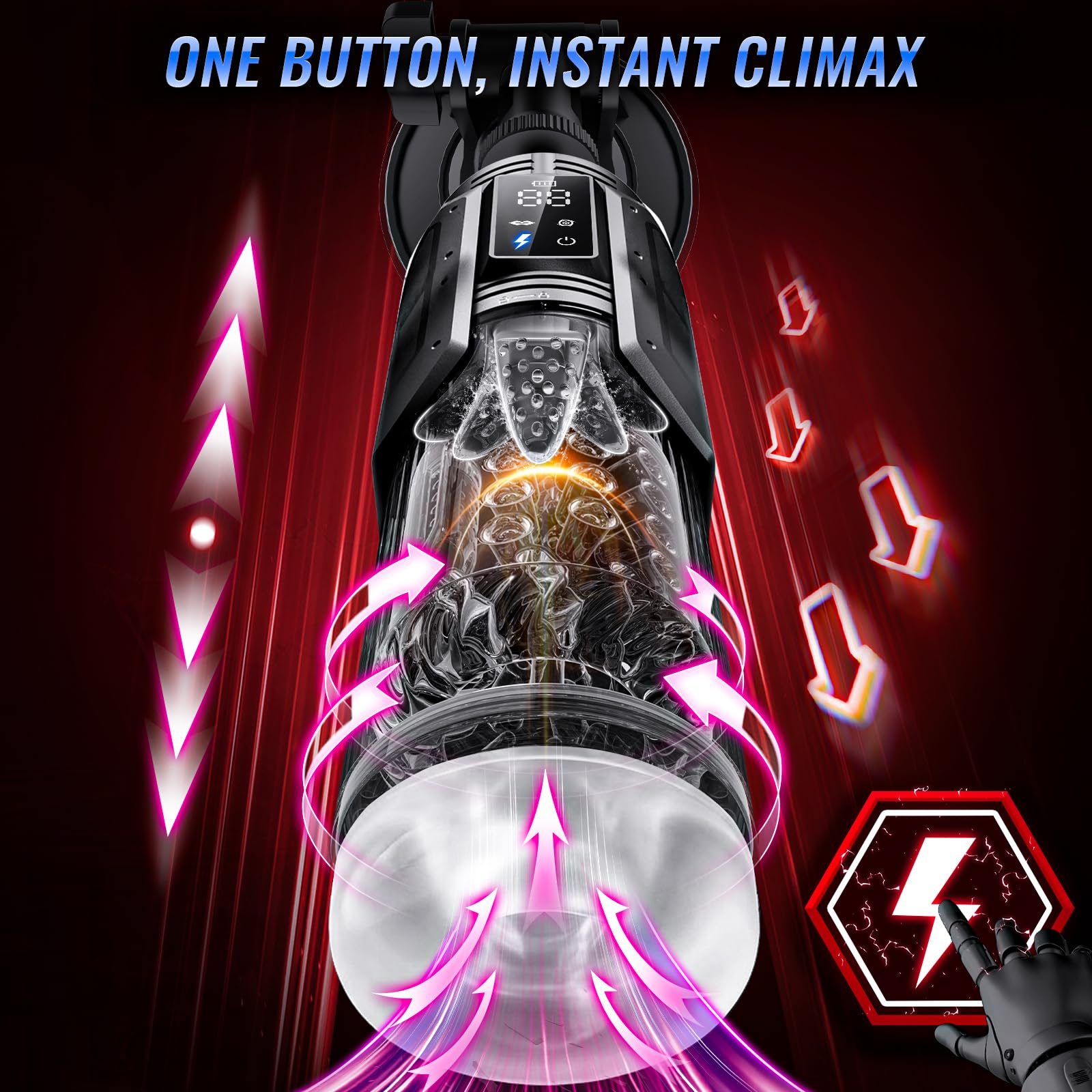 EINSEO Sex Toys for Men Penis Pump - AI Sync Waterproof Male Masturbator Stroker with 7 Sucking Thrusting Rotating & 7 Licking Modes, Adult Toys Pocket Pussy Mens Sex Toy Blowjob Sex Machine Bath Item