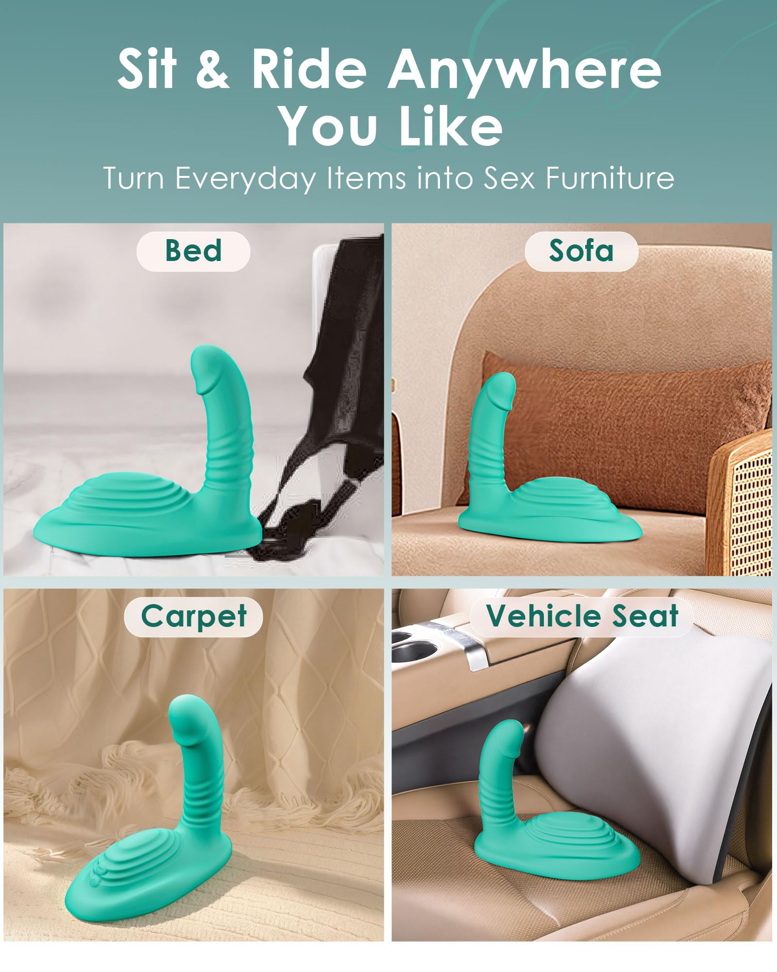 Riding Grinding Thrusting Dildo Vibrator - Remote Control Sex Grinders with 9 Thrusts & Vibrations for Clit Perineum G Spot Stimulation, Women Female Sex Toy Adult Toys & Games Sex Machine Dildos