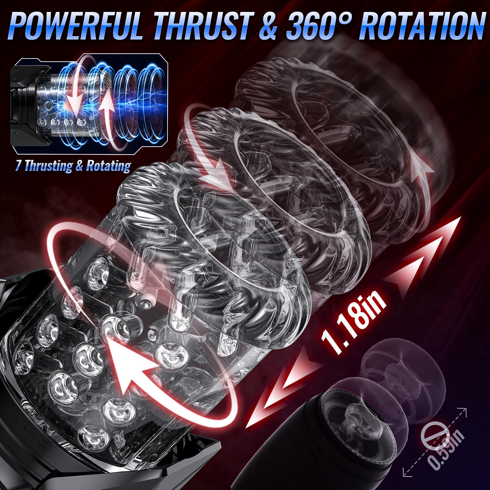 EINSEO Sex Toys for Men Penis Pump - AI Sync Waterproof Male Masturbator Stroker with 7 Sucking Thrusting Rotating & 7 Licking Modes, Adult Toys Pocket Pussy Mens Sex Toy Blowjob Sex Machine Bath Item