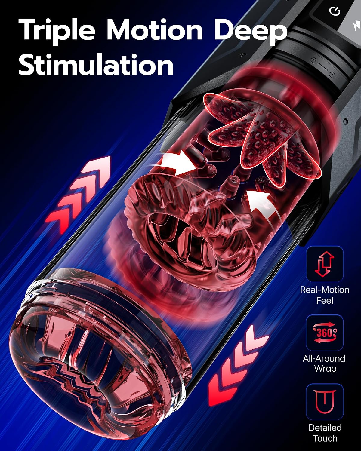 EINSEO Sex Toys for Men Penis Pump - AI Sync Waterproof Male Masturbator Stroker with 7 Sucking Thrusting Rotating & 7 Licking Modes, Adult Toys Pocket Pussy Mens Sex Toy Blowjob Sex Machine Bath Item