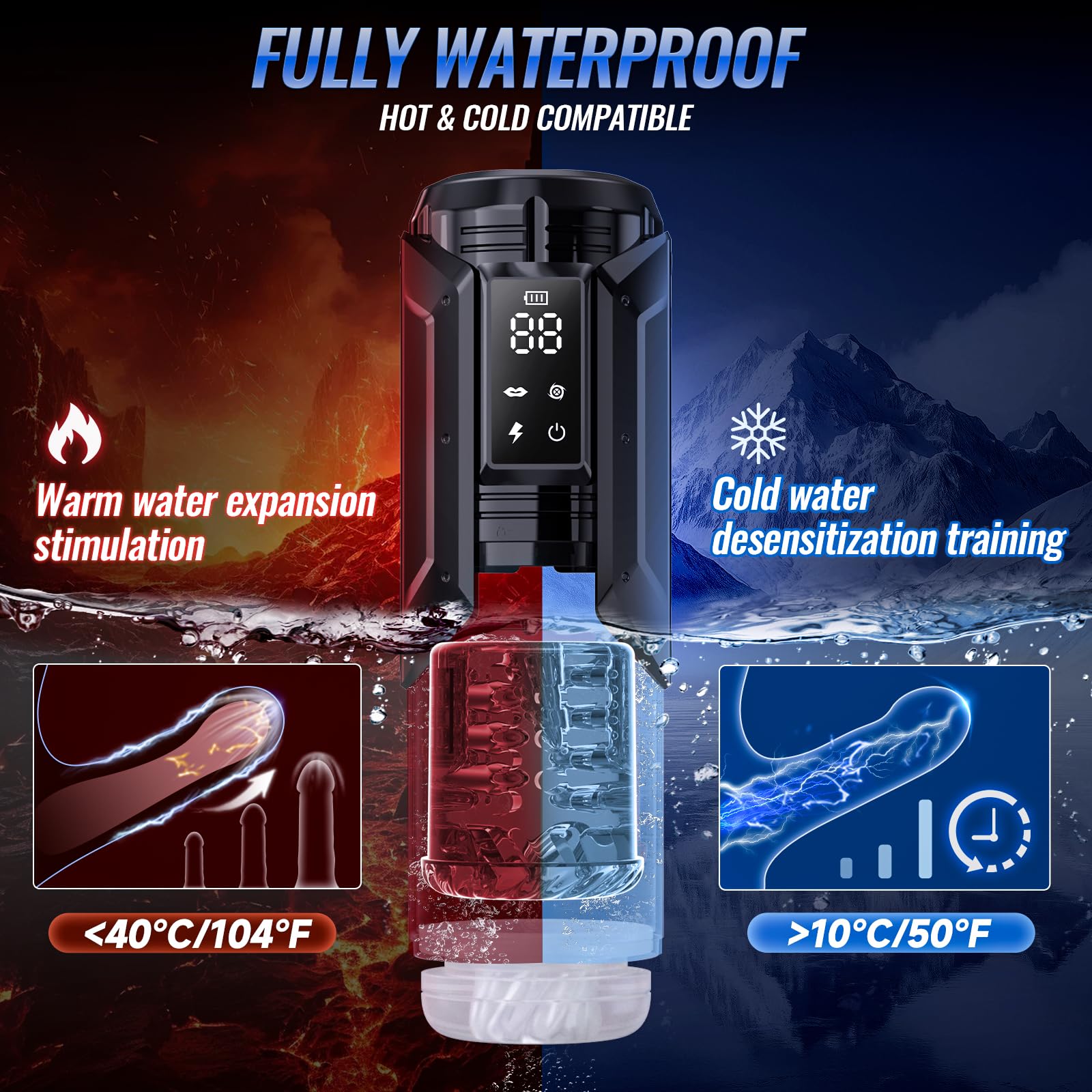 EINSEO Sex Toys for Men Penis Pump - AI Sync Waterproof Male Masturbator Stroker with 7 Sucking Thrusting Rotating & 7 Licking Modes, Adult Toys Pocket Pussy Mens Sex Toy Blowjob Sex Machine Bath Item