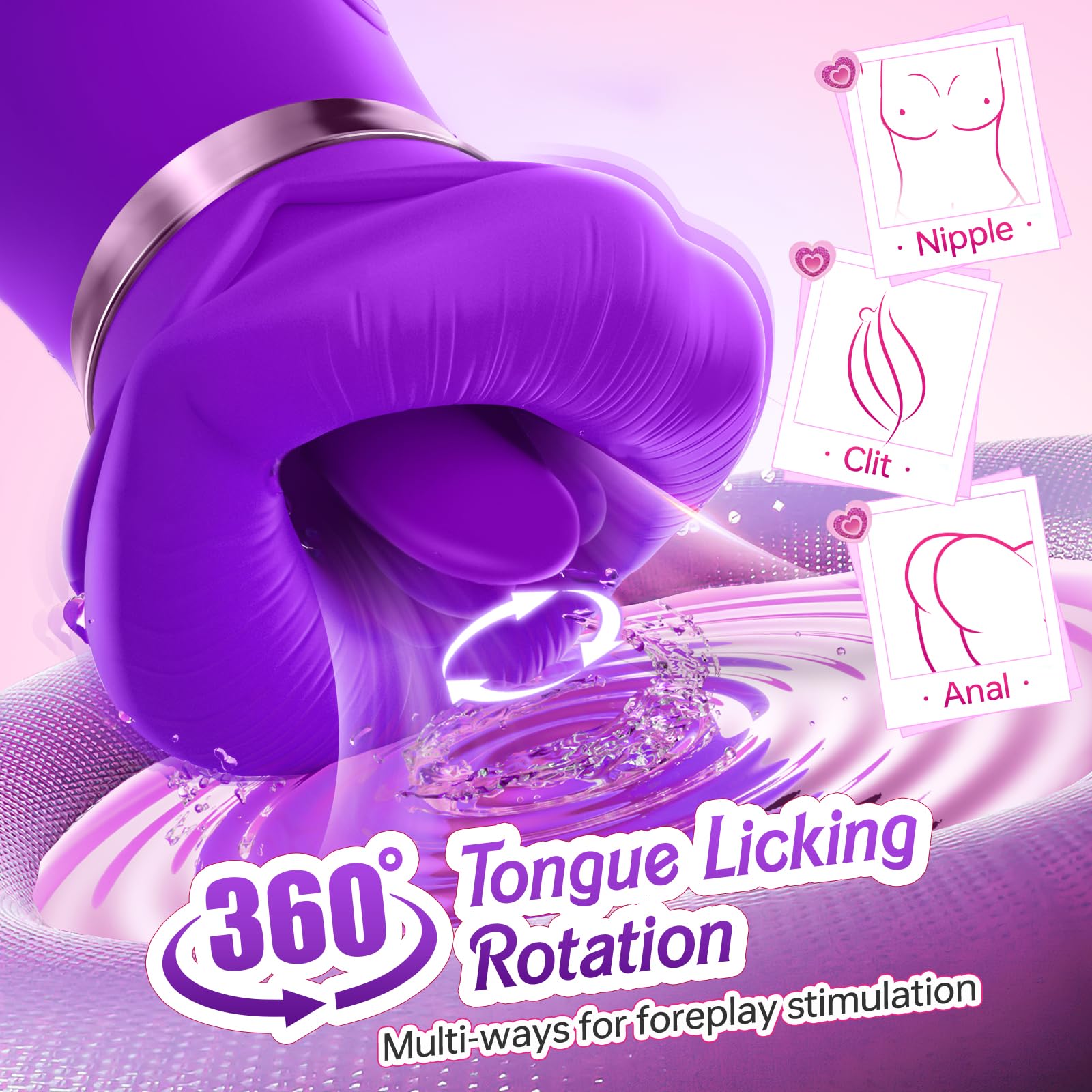 Vibrator Adult Sex Toys for Women - Sovokn 5IN1 Mouth Sucking Vibrator Rose Sex Toy, 10 Tongue Licking, 3 Auto & 1 Manual Sucking Adult Toys New APP, Anal Clit Nipple Vibrators Female Couples Sex Toys